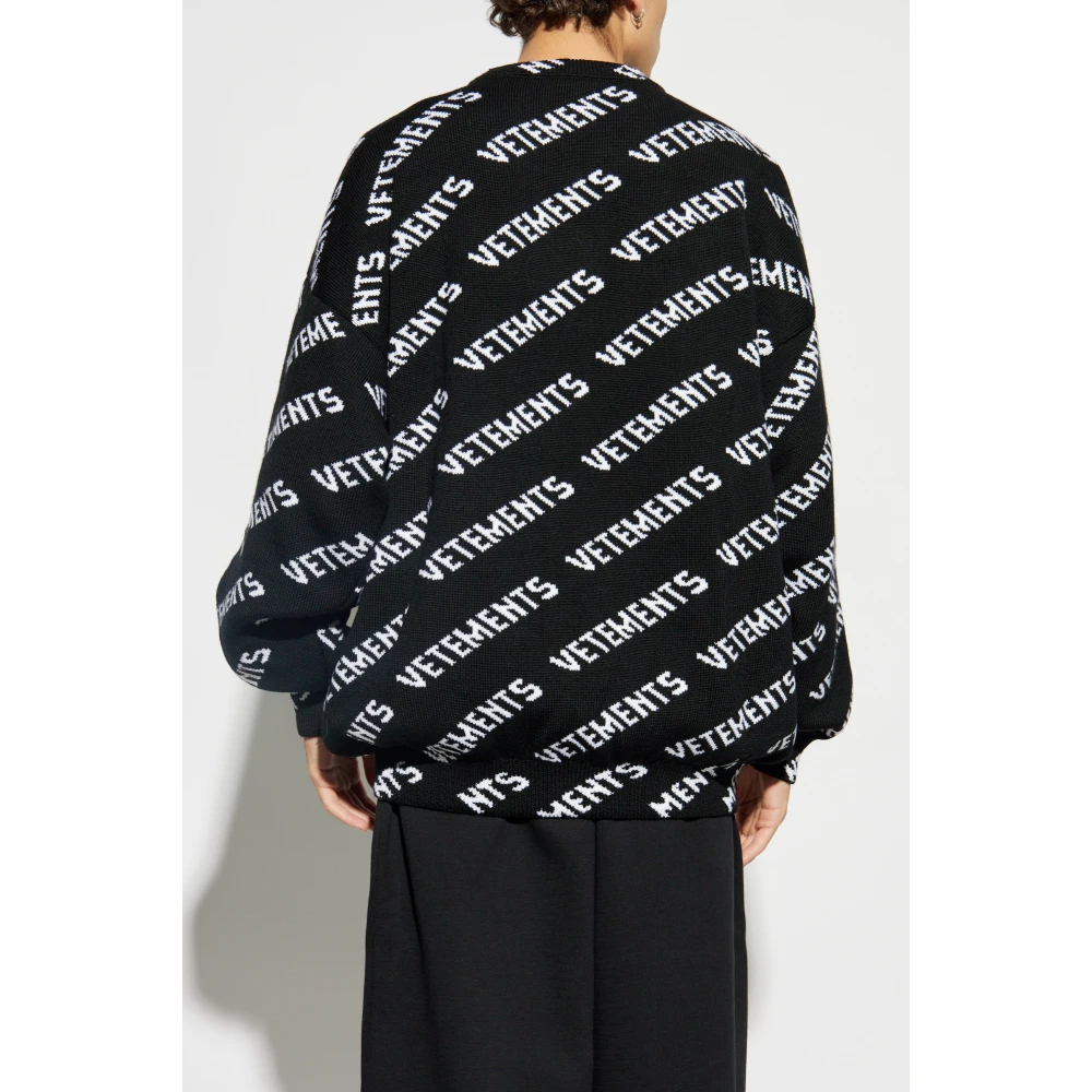 Vetements Trui met monogram Black Heren