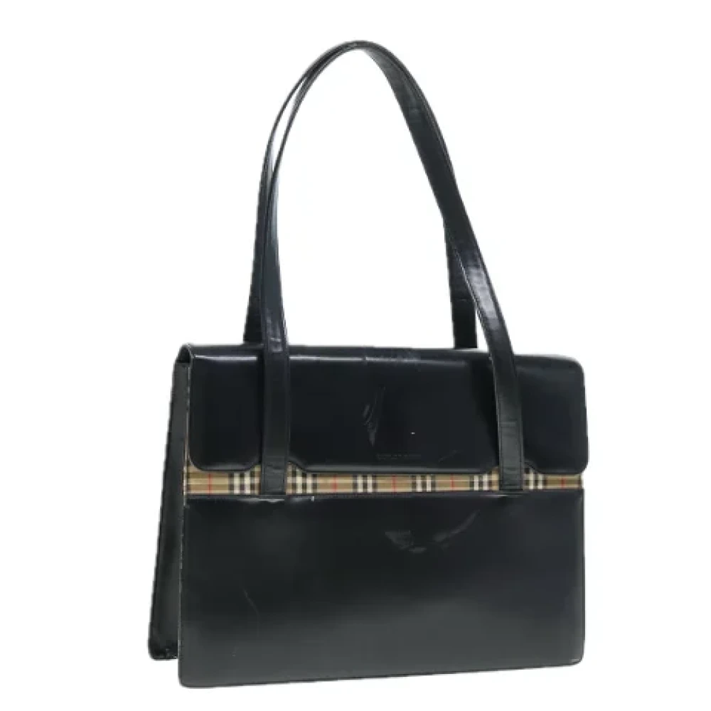 Burberry Vintage Pre-owned Leather handbags Black Dames