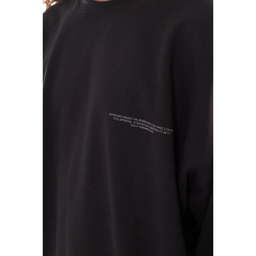 Y-3 Zwart Faded Logo Sweatshirt Black Heren
