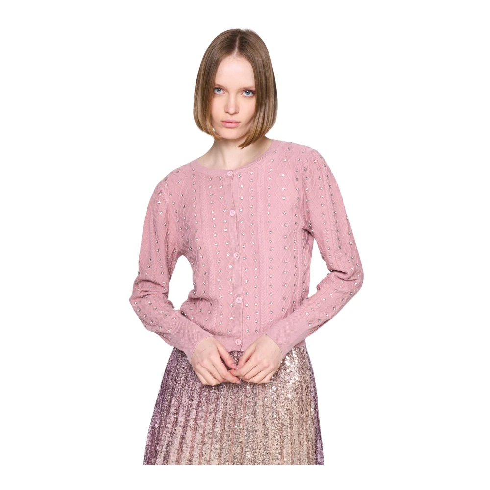 Silvian Heach Vest met strass Pink Dames