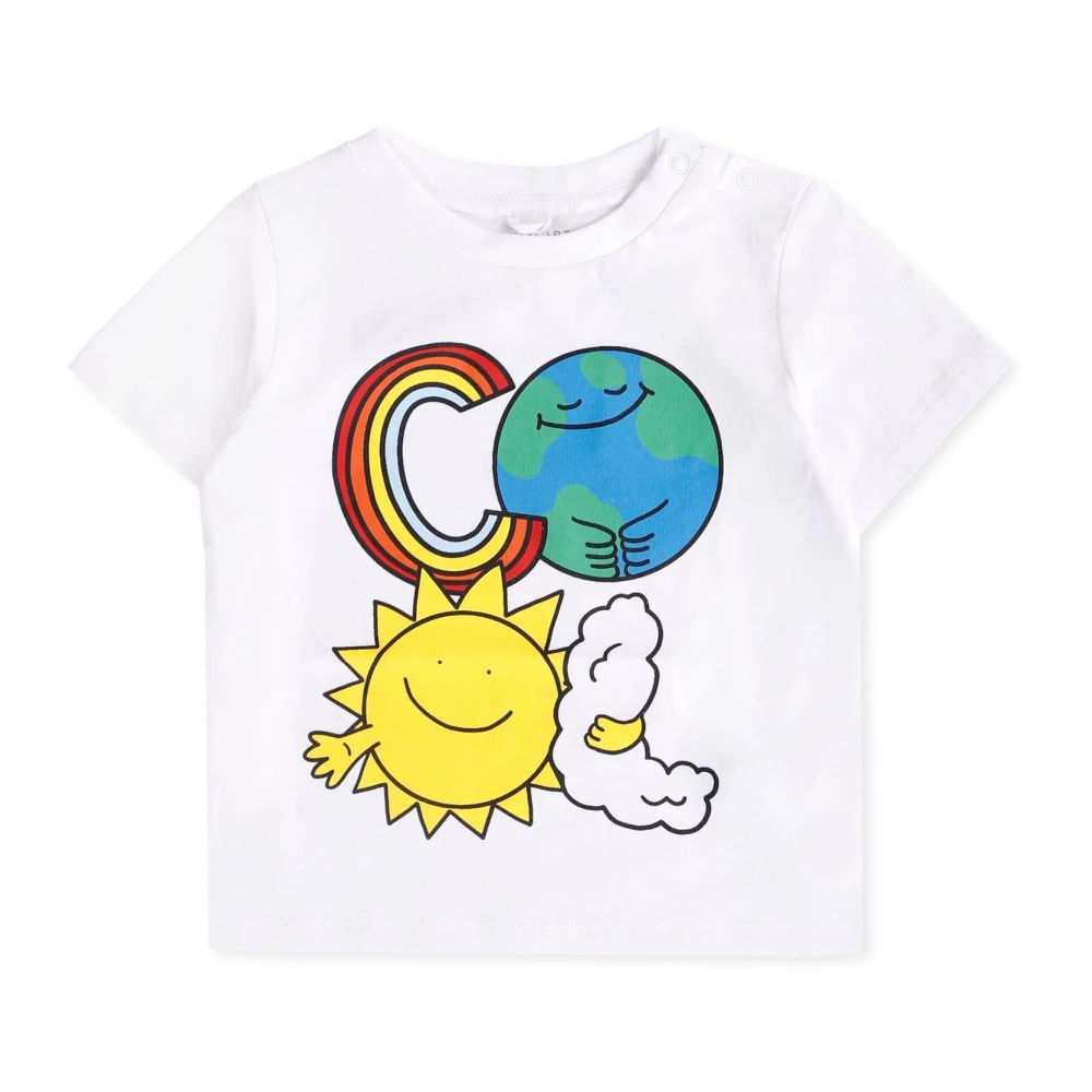 Stella Mccartney Unisex Kids White Cotton T-Shirt With Sun Print - Kids Short Sleeve T-Shirts - 18 M - Kids