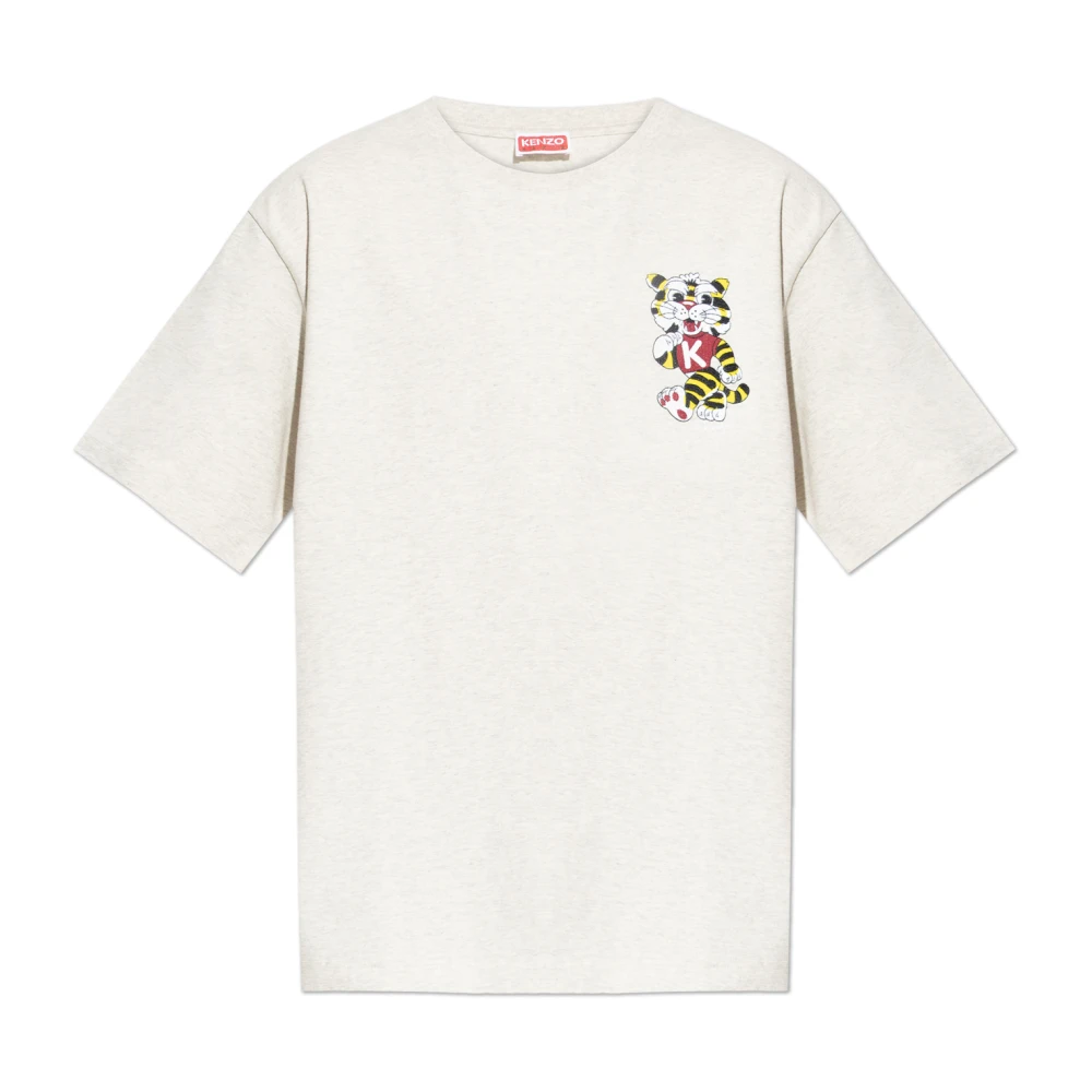 Kenzo Men's Beige T-Shirts, M, Cotton T-Shirt