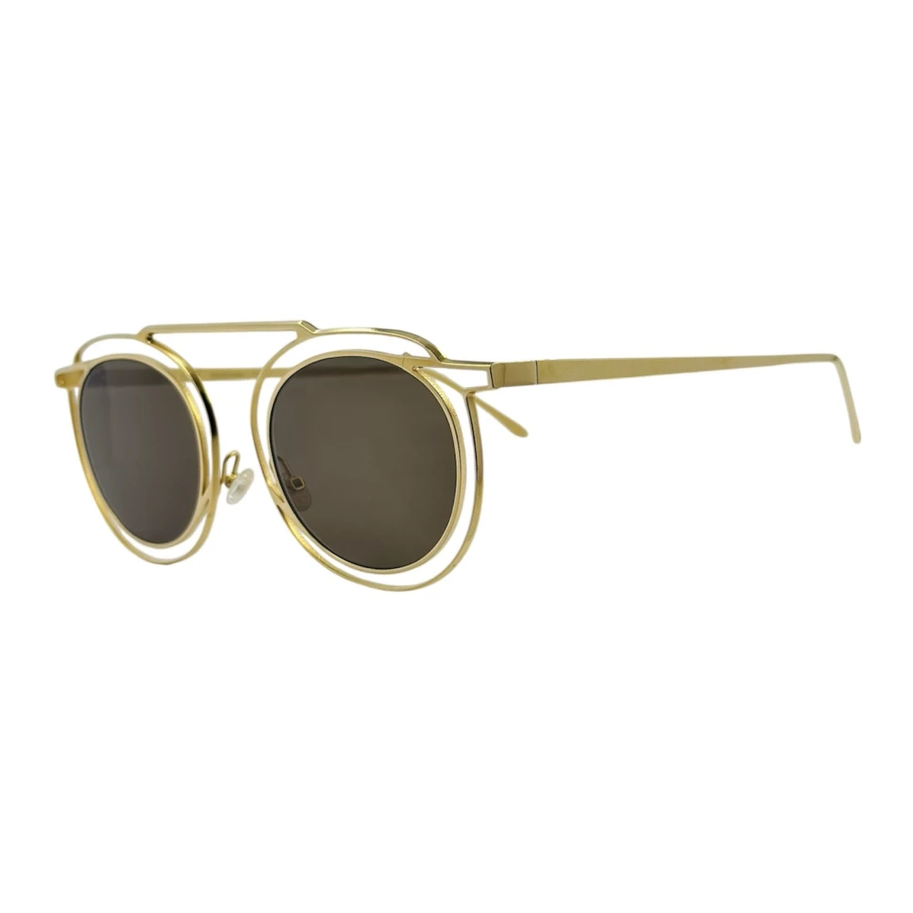 Thierry Lasry Handgjorda Ovala Solglasögon med Intrikat Design Yellow, Unisex