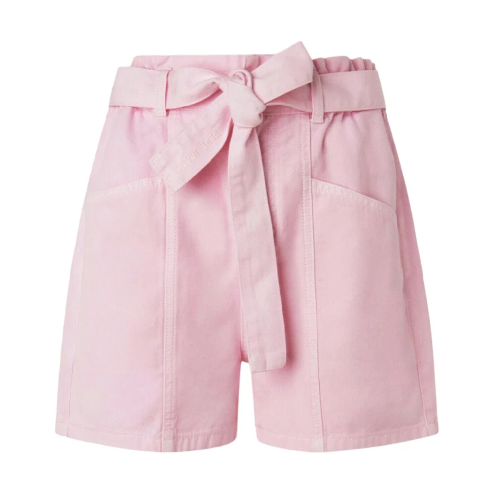 Pepe Jeans Women's Pink High Waist Casual Shorts - Short Shorts - S - Shorts
