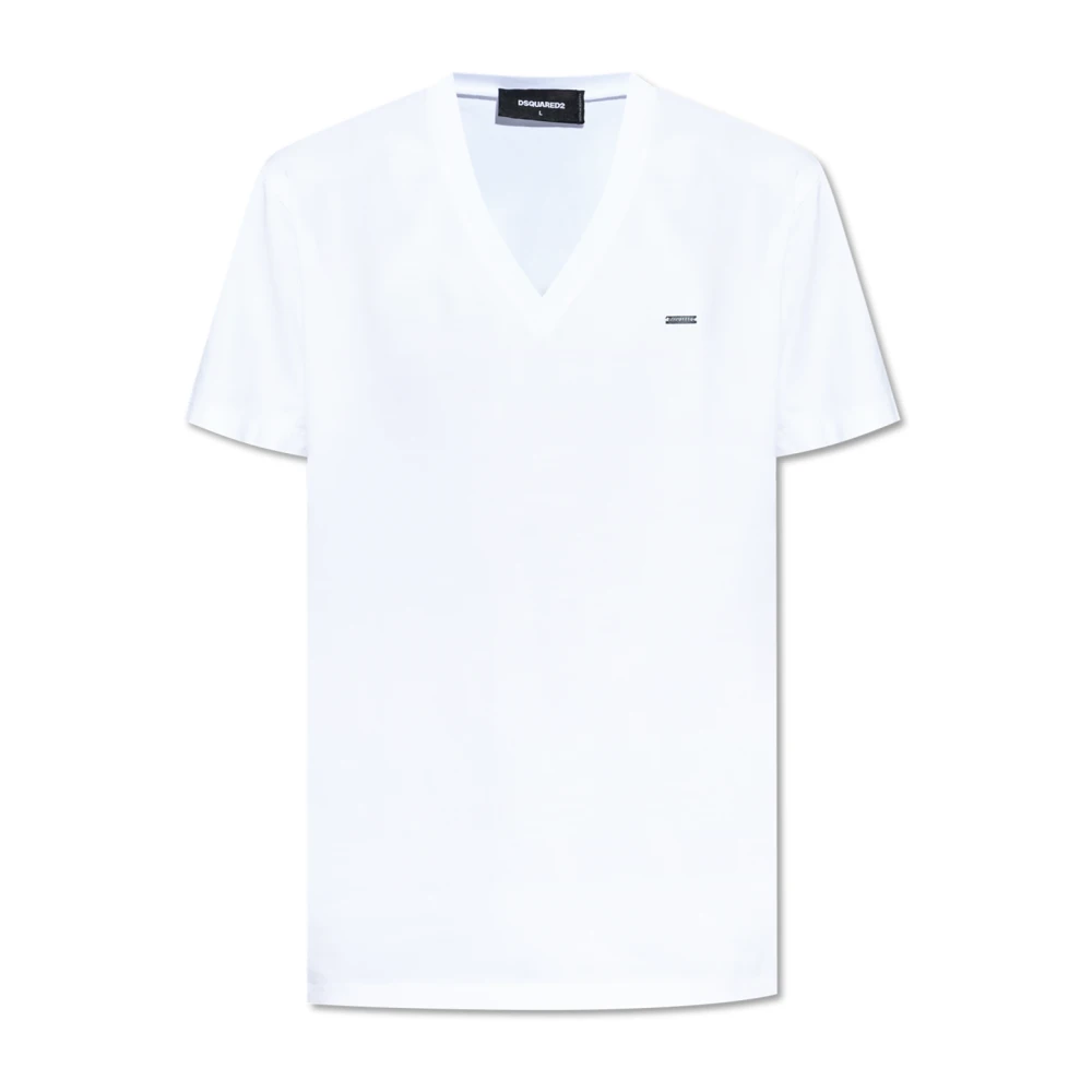 Dsquared2 Men's White T-Shirts,, V-Neck T-Shirt Large