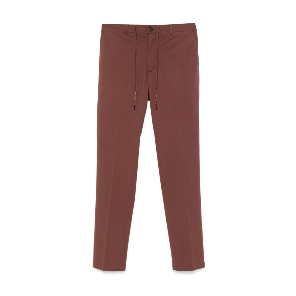 Circolo 1901 Men's Brown Trousers With Elasticated Waistband - Slim-Fit Trousers - Xl - Trousers
