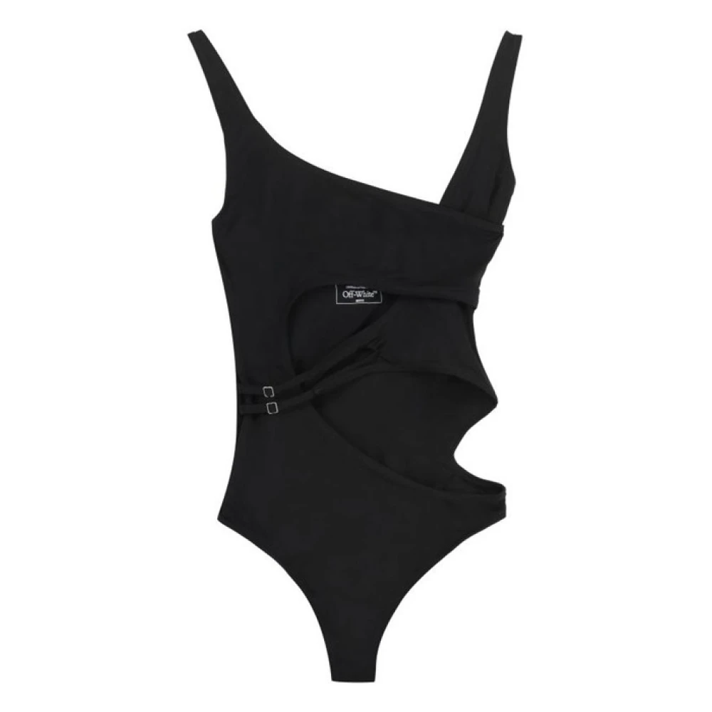 Off White Badmode Strandkleding Black Dames