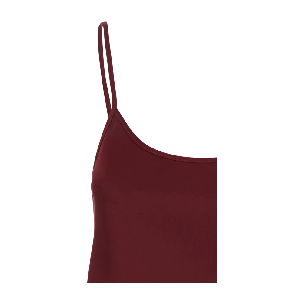 Plain Units Bordeaux Satin Spaghetti Strap Top Red Dames