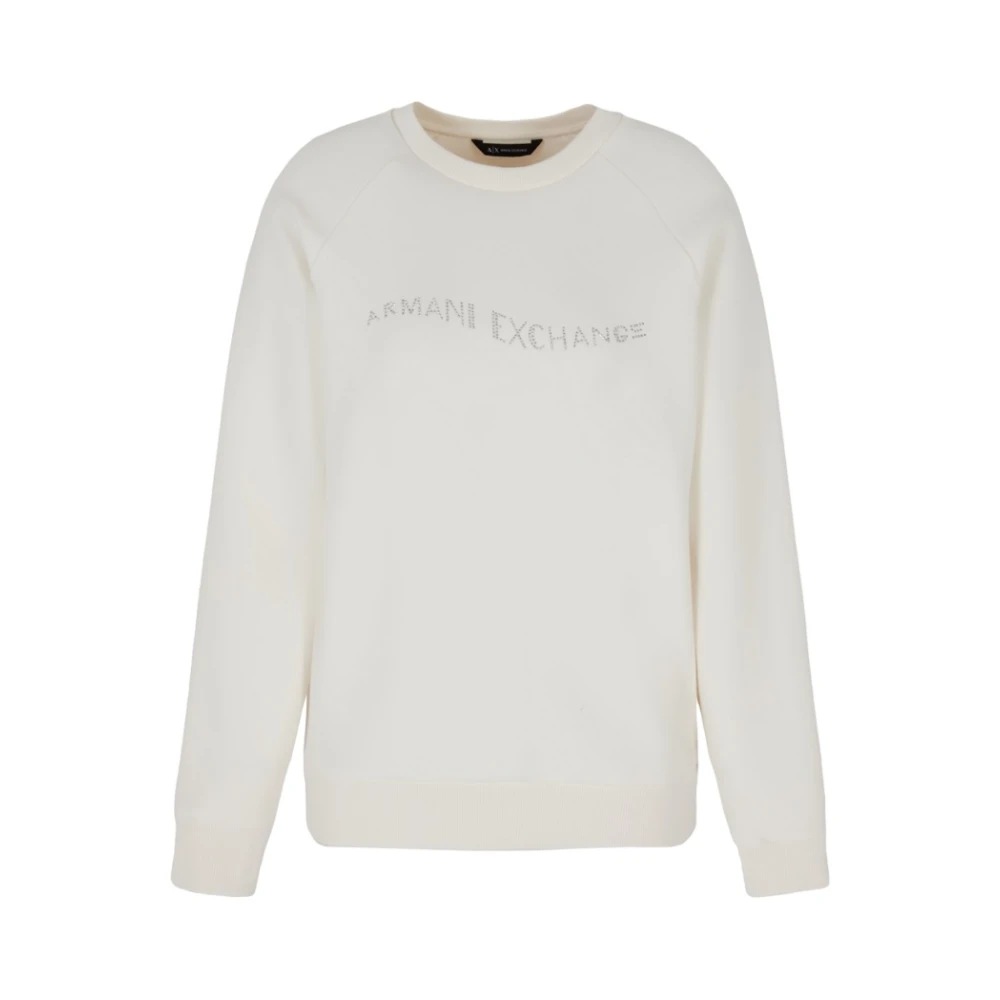 Armani Exchange Women's White Crewneck Sweatshirt - Sweatshirts - M - Sweatshirts & Hoodies