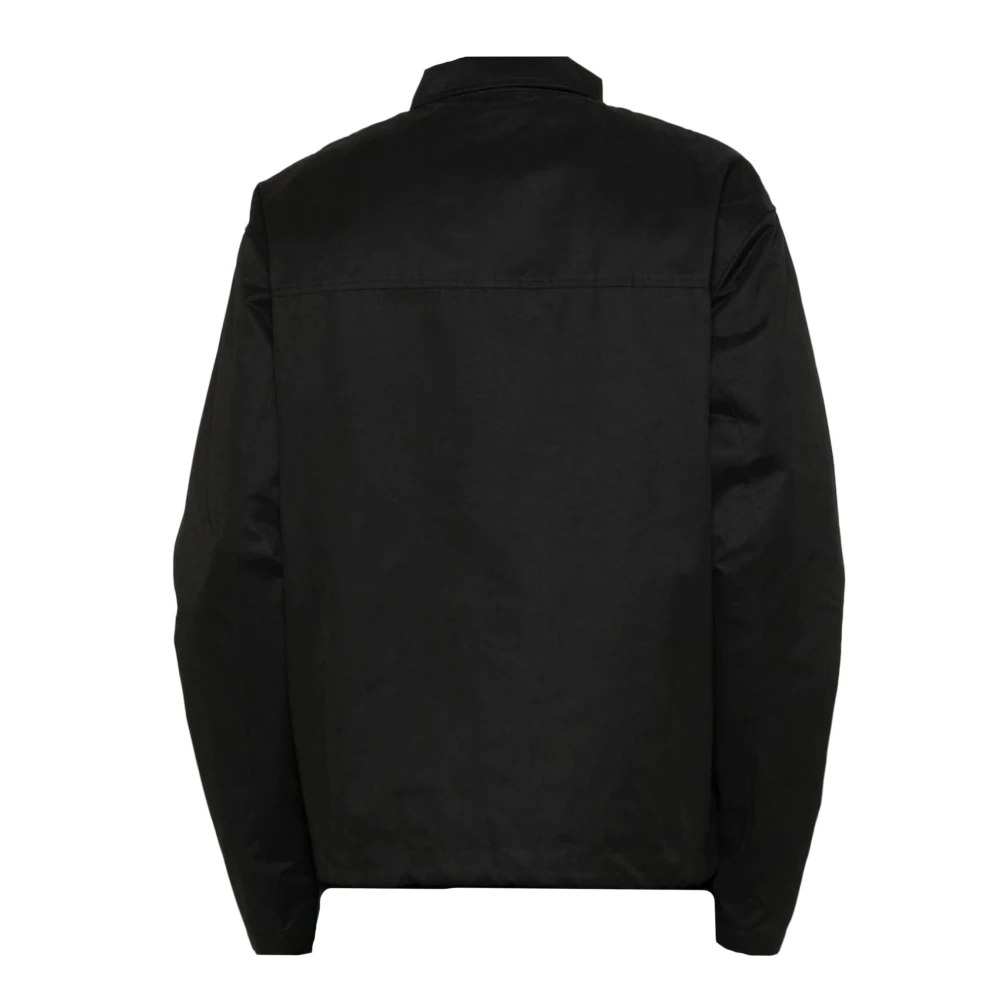 A-Cold-Wall Zwarte Katoenen Augment Jas met Druk- en Ritssluiting Black Heren