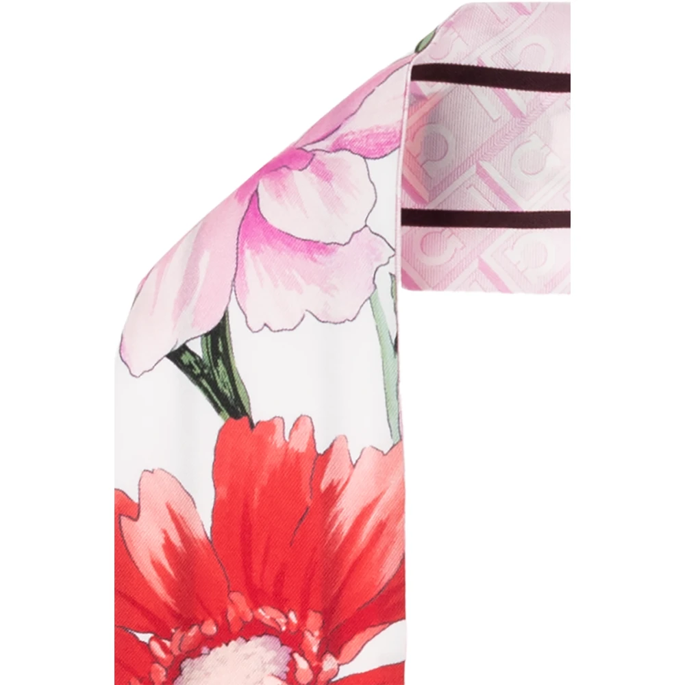 Salvatore Ferragamo Zijden sjaal met bloemenpatroon Multicolor Dames