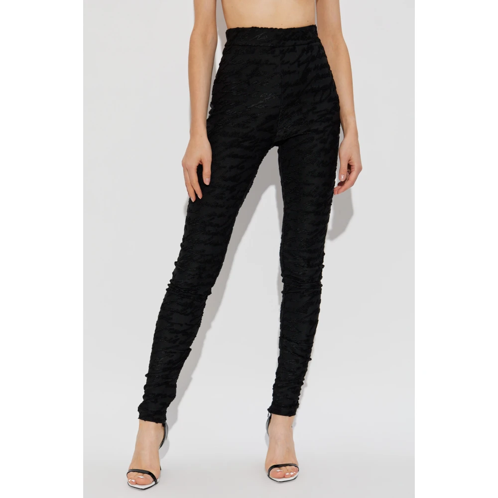 Balmain Leggings met monogram Black Dames