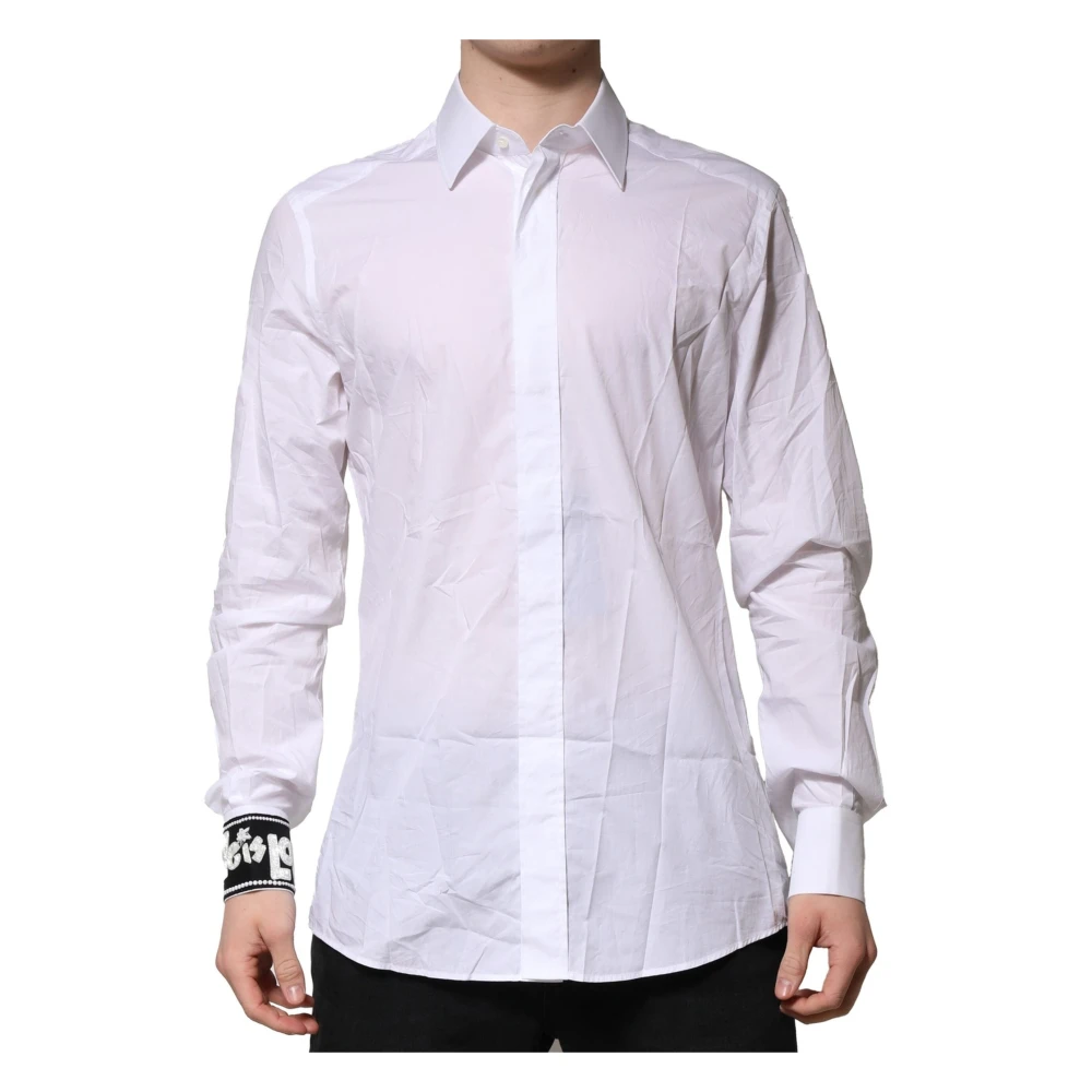 Dolce & Gabbana Men's White Cotton Dress Formal Shirt