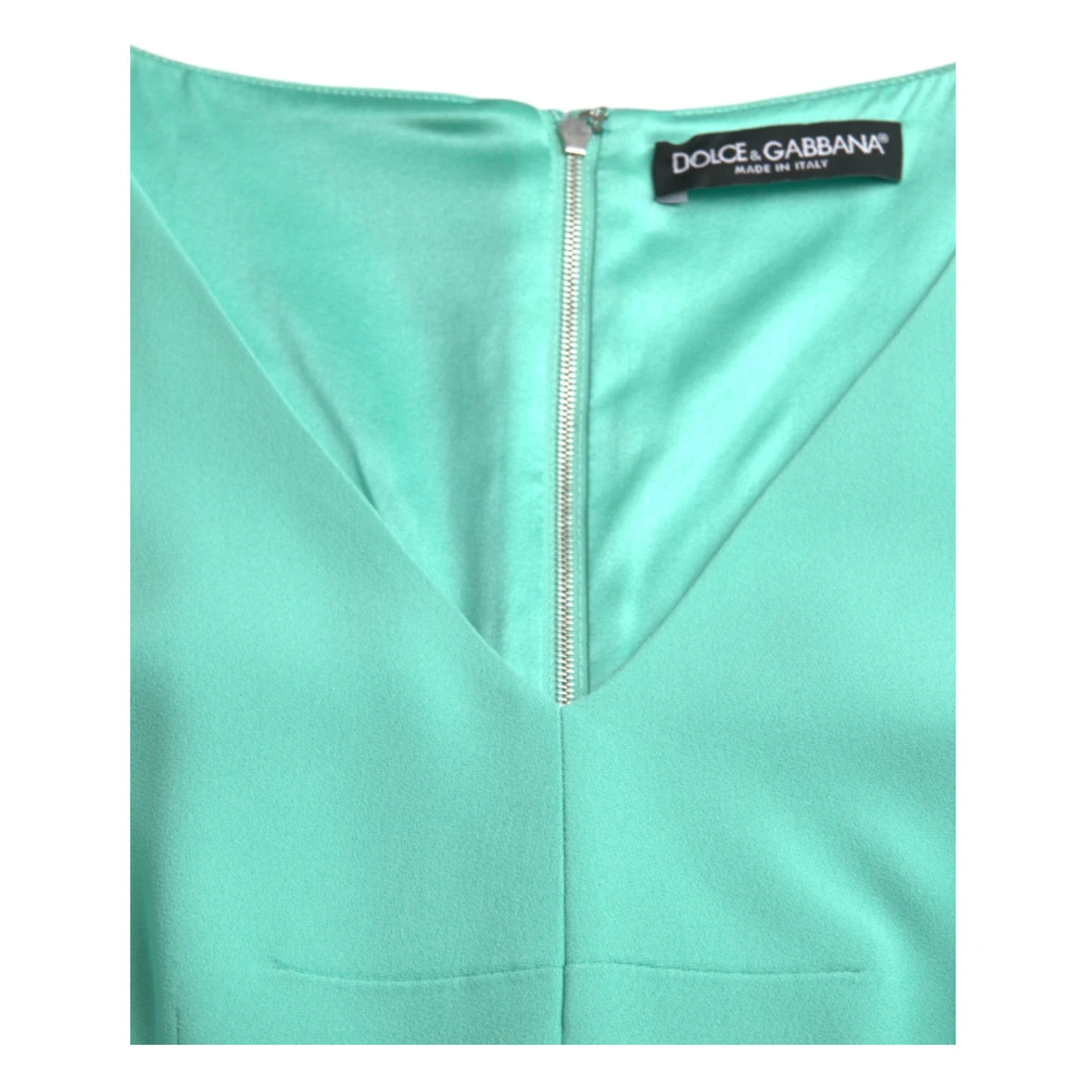 Dolce & Gabbana Groene mouwloze Bodycon Midi Jurk Green Dames