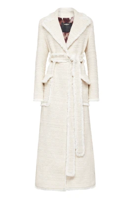 Bouclé Tweed Lång Omslagskappa