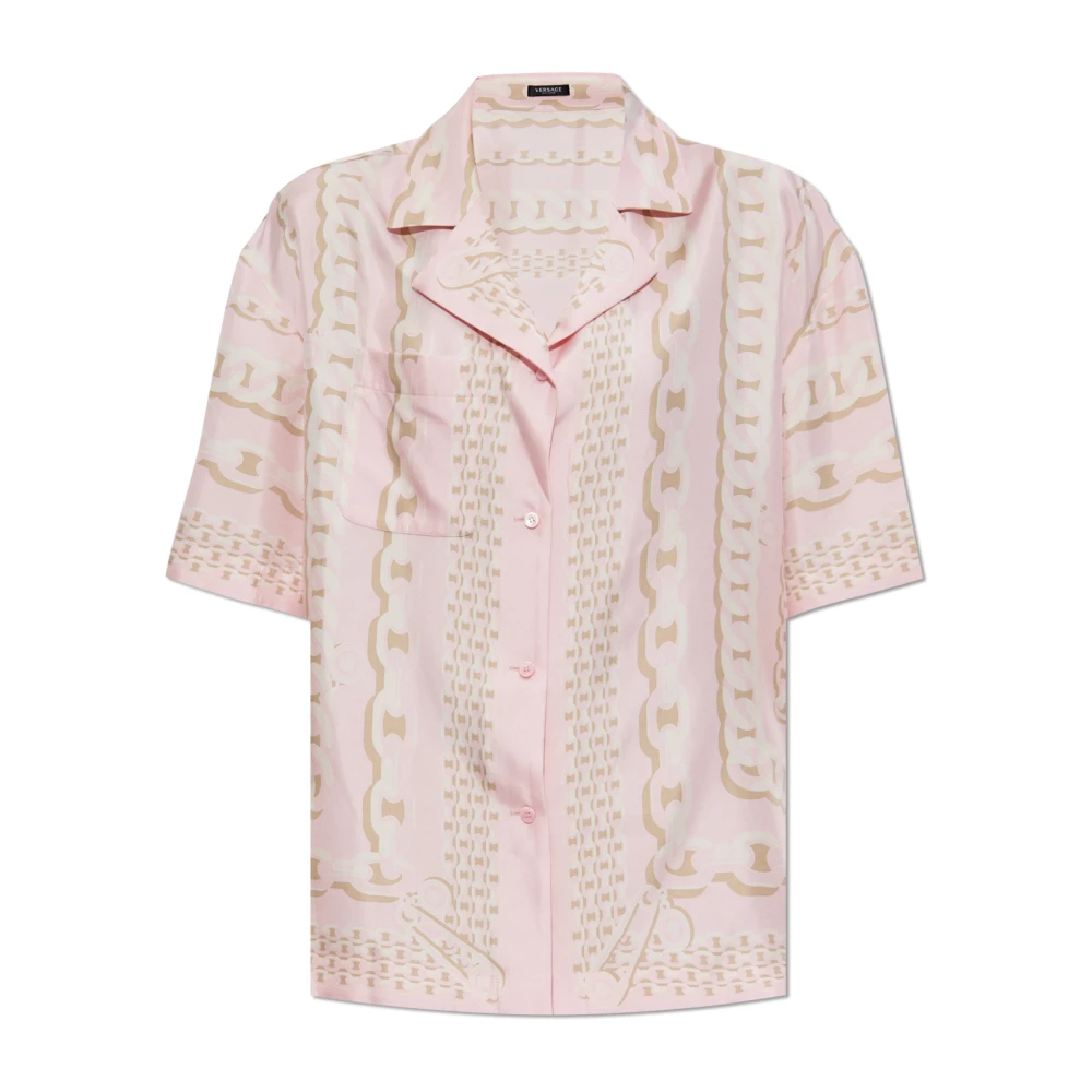 Versace Zijden shirt met schatprint Pink Dames