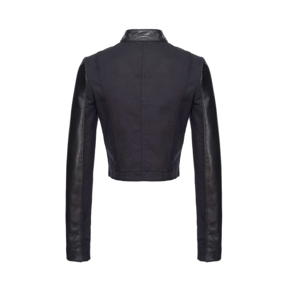 pinko Leather Jackets Black Dames
