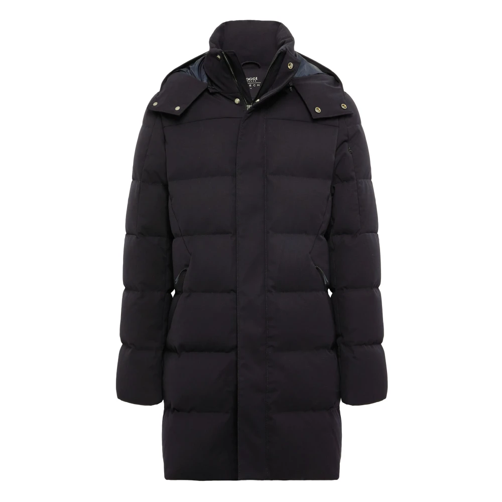 Boggi Milano B Tech Goose Down Nylon Parka Blue Heren