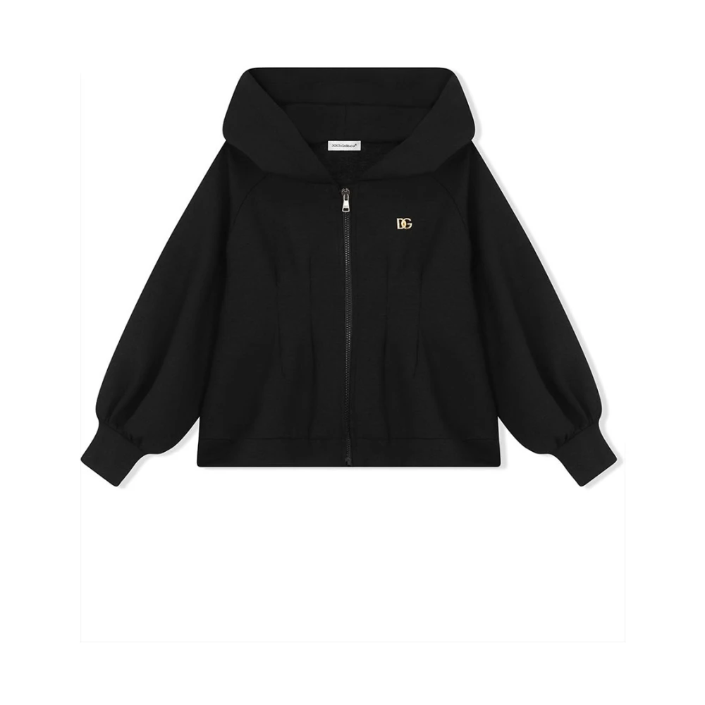 Dolce & Gabbana Klassisk zip-huvtröja Black, Pojke