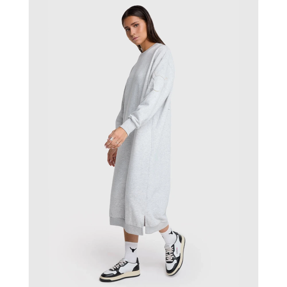 Alix The Label Gebreide Midi Sweat Jurk Gray Dames