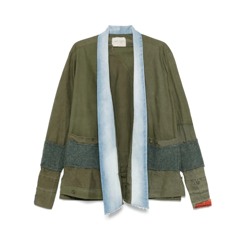 Greg Lauren Olijfgroen Open Voorkant Jas Green Heren