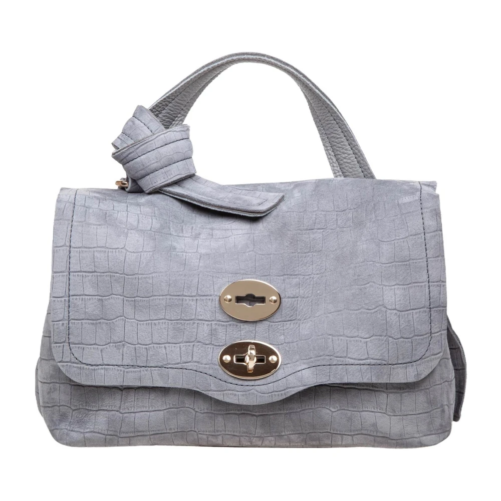 Zanellato Grijze Krokodillenprint Postman Tas Gray Dames