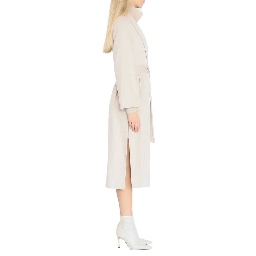 Eleventy Wollen jas met Engelse revers Beige Dames