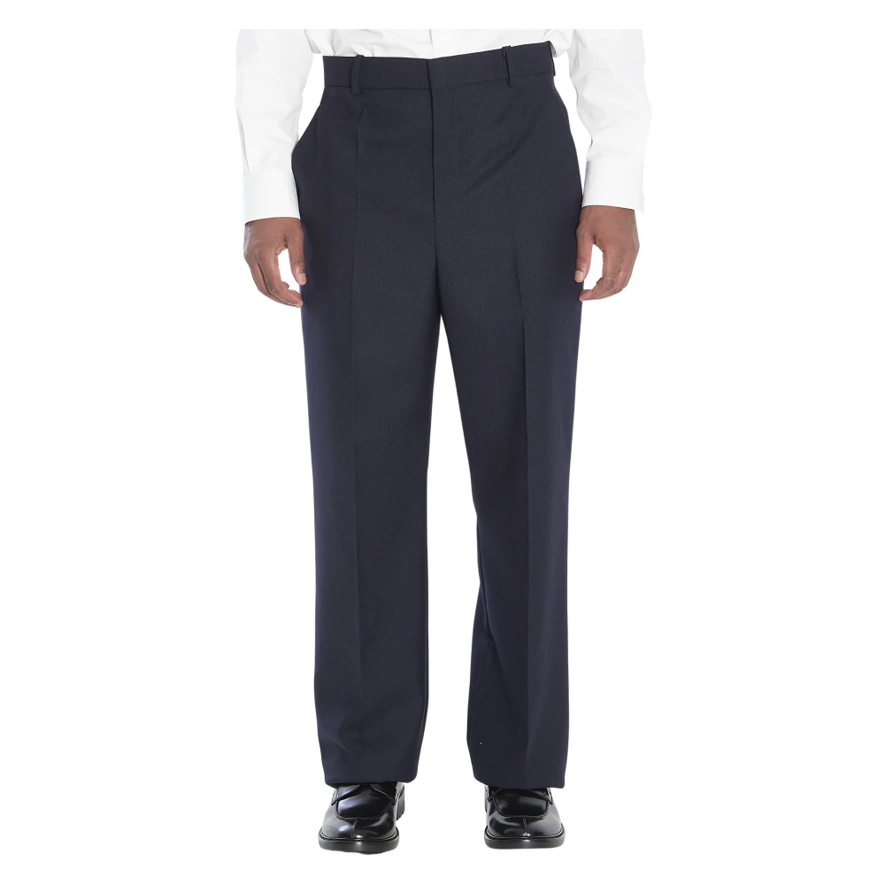 Saint Laurent Men's Blue Suit Trousers, M, Chiné Wool Trousers