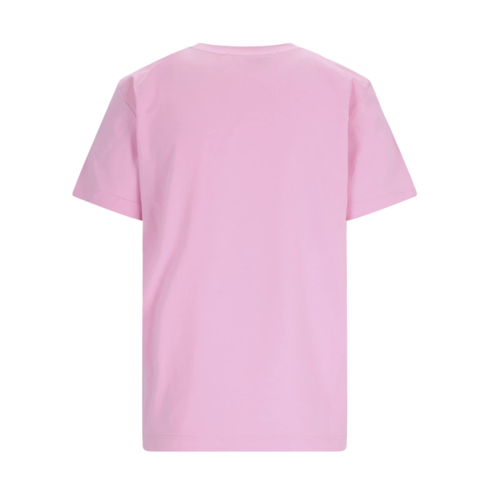 Msgm Roze Glitter Logo T-shirt Pink Dames
