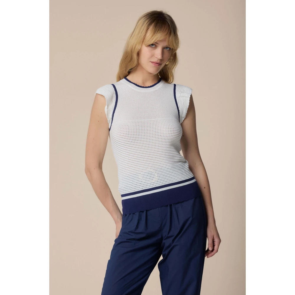 Kocca Stijlvolle Ronde Hals Gebreide Kleding White Dames