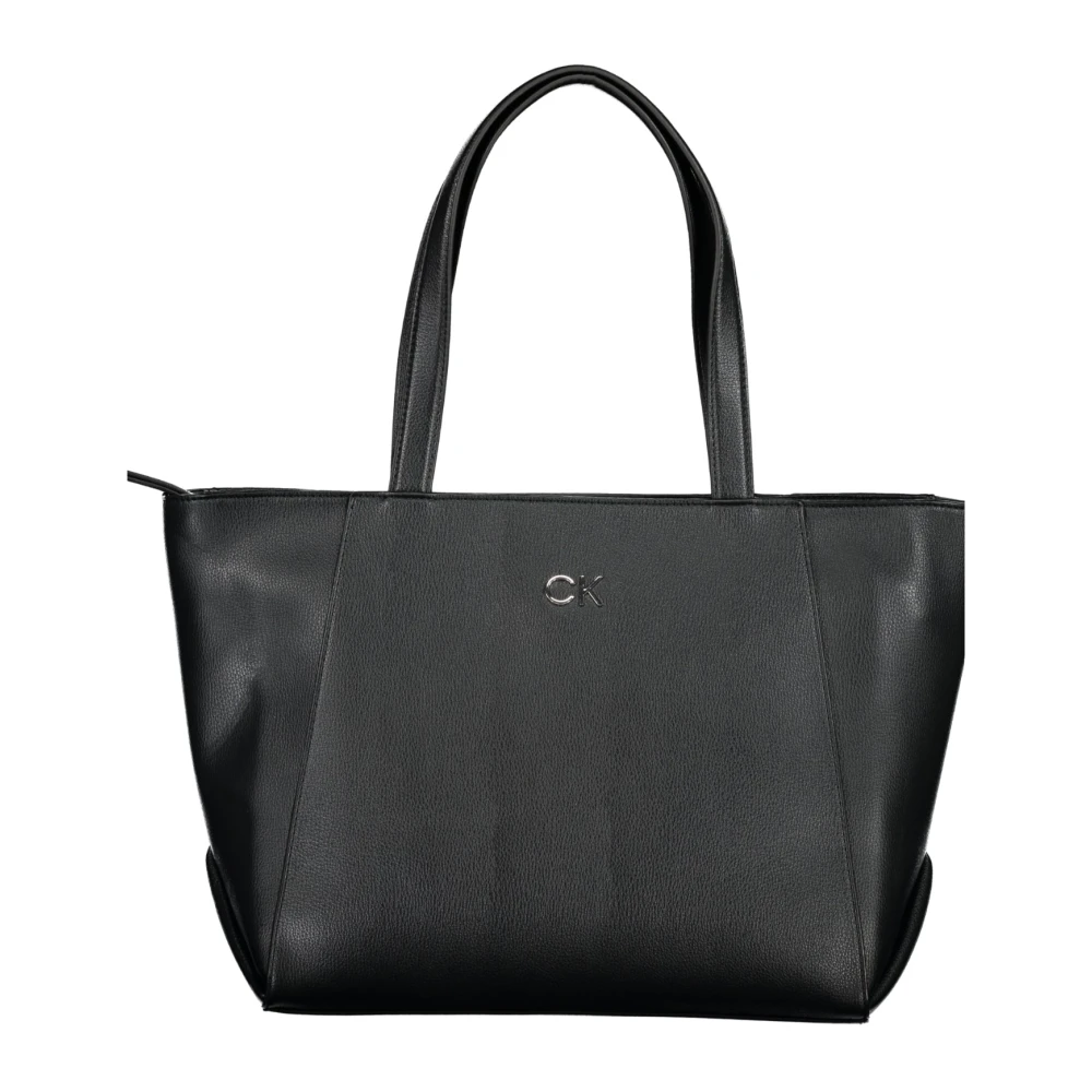 Calvin Klein Zwarte Dames Schoudertas met Rits Black Dames