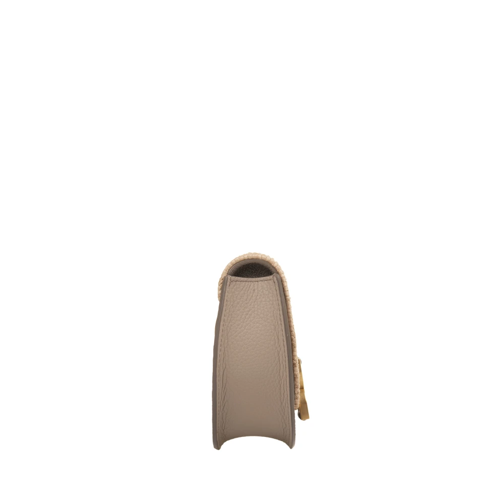 Chloé Raffia Flap Mini Tas Bruin Brown Dames