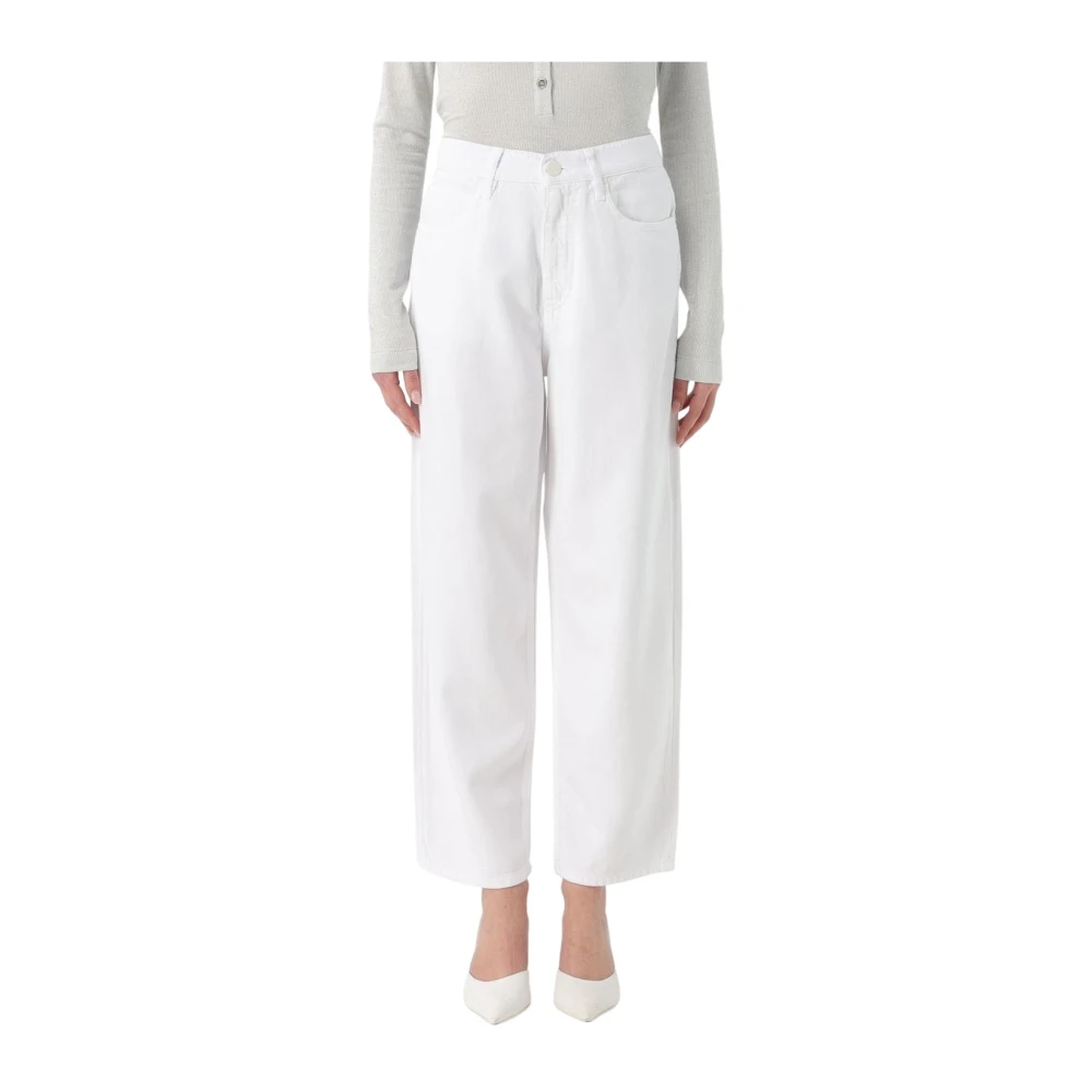 Pinko Women's White Straight Fit Jeans, W30, Relaxed Fit Wide Leg Jeans