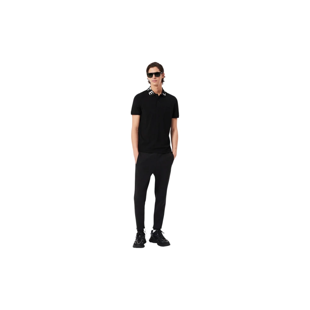 Lacoste Zwarte Jersey Sweatpants Minimalistisch Ontwerp Black Heren