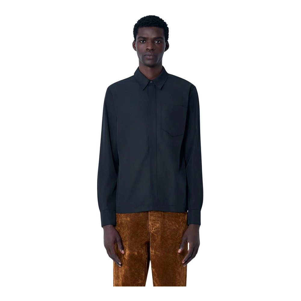 Dries Van Noten Men's Black Casual Shirts, S, Nylon Shirt