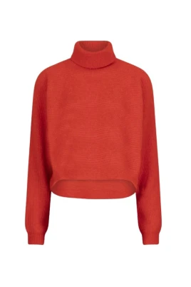 Eldig Röd Turtleneck Tröja