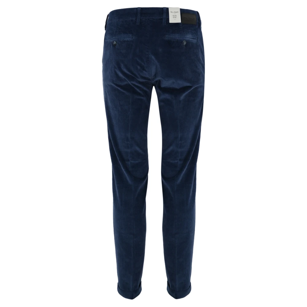 Re-Hash Blauwe Fluwelen Broek Slim Fit Blue Heren