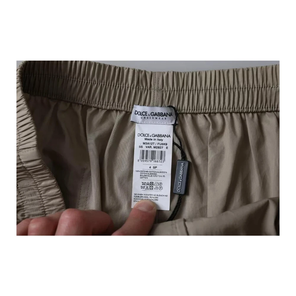 Dolce & Gabbana Katoenen Boxershorts met Elastische Tailleband Brown Heren