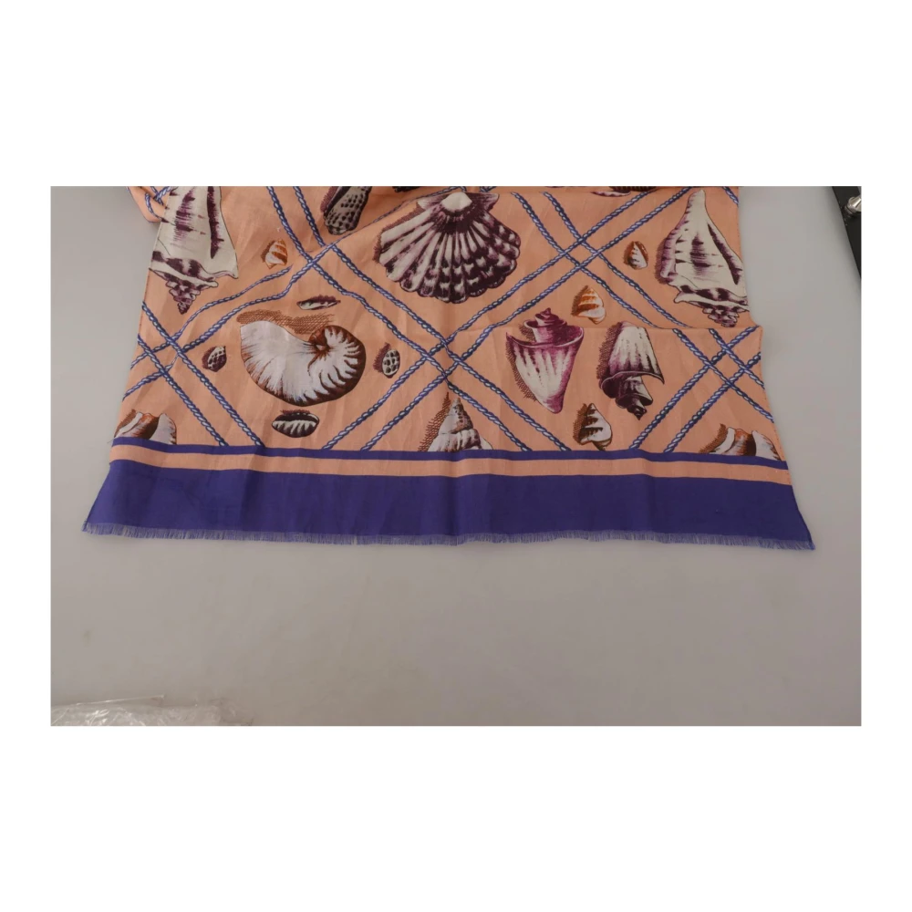 Dolce & Gabbana Zijden sjaal met bloemenpatroon Beige Multicolor Heren