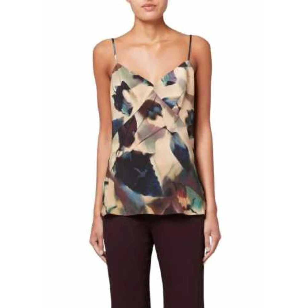 Paul Smith Groene Pruim Bloemen Zijden Top Multicolor Dames