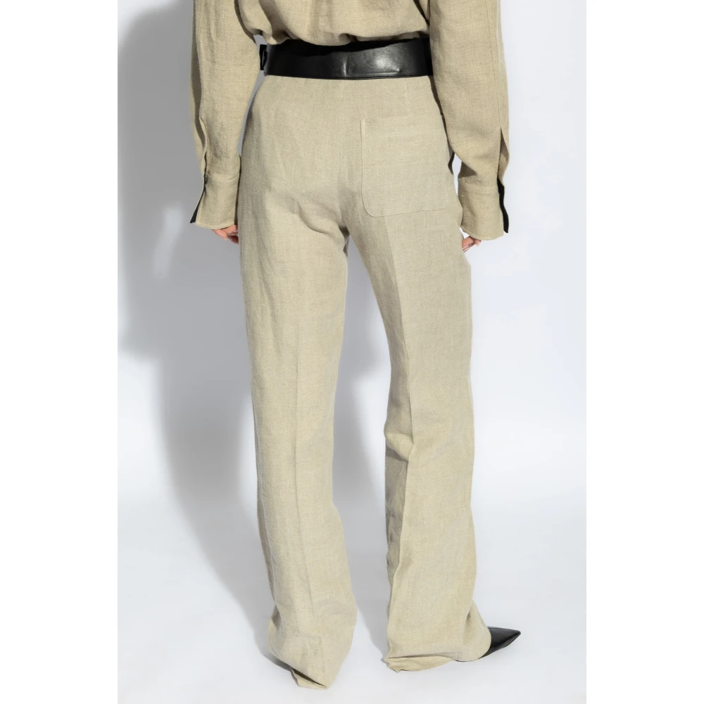 Salvatore Ferragamo Linnen broek van Ferragamo Beige Dames