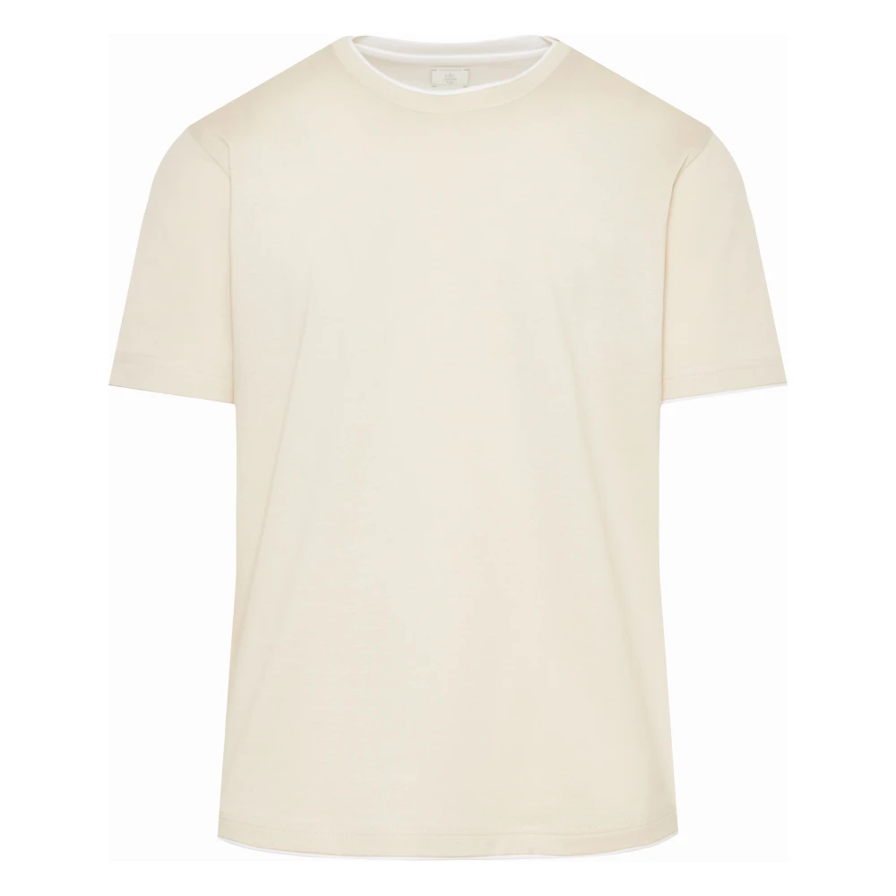 Eleventy Italiaans katoenen T-shirt Designers code K75Tshj01Tes0K265 Beige Heren