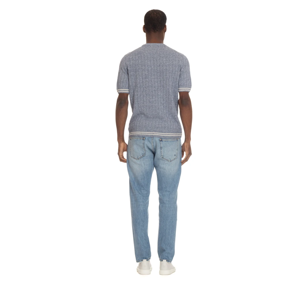 Gran Sasso Round-neck Knitwear Blue Heren