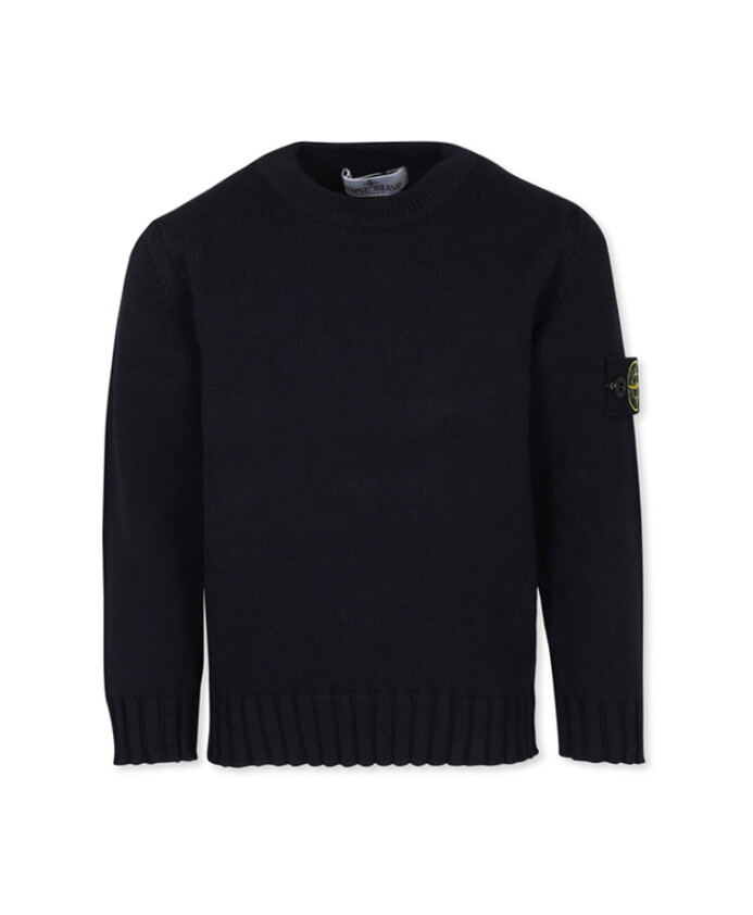pull-en-coton-bleu-avec-patch-logo