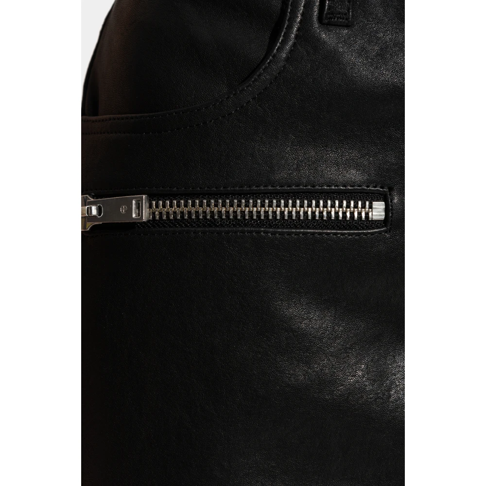Anine Bing Leren rok 'Steel' Black Dames