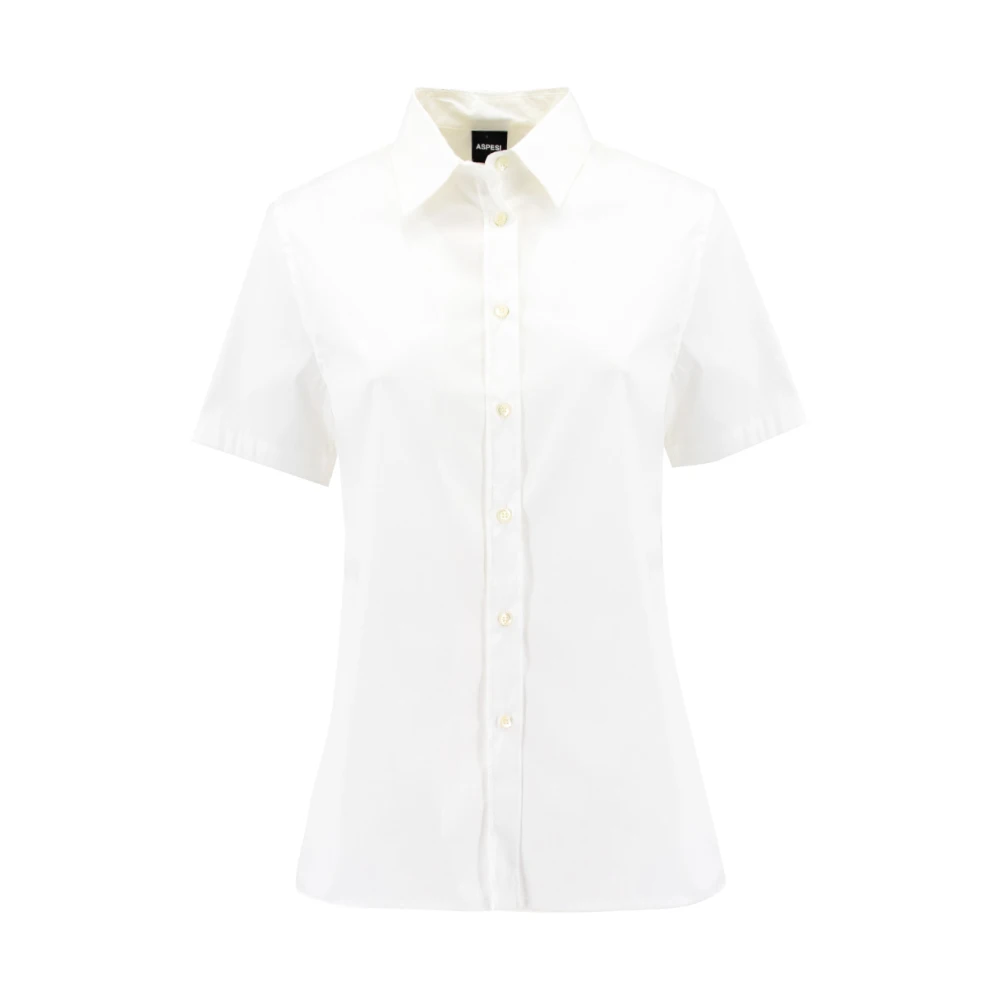 Aspesi Cotton Logo Blouse White Dames