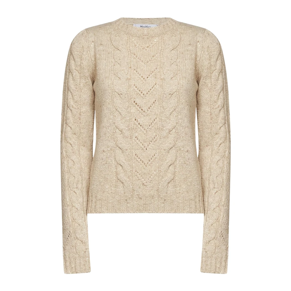 Max Mara Samba Jumper - Female - Round-Neck Knitwear - Beige - L - Knitwear