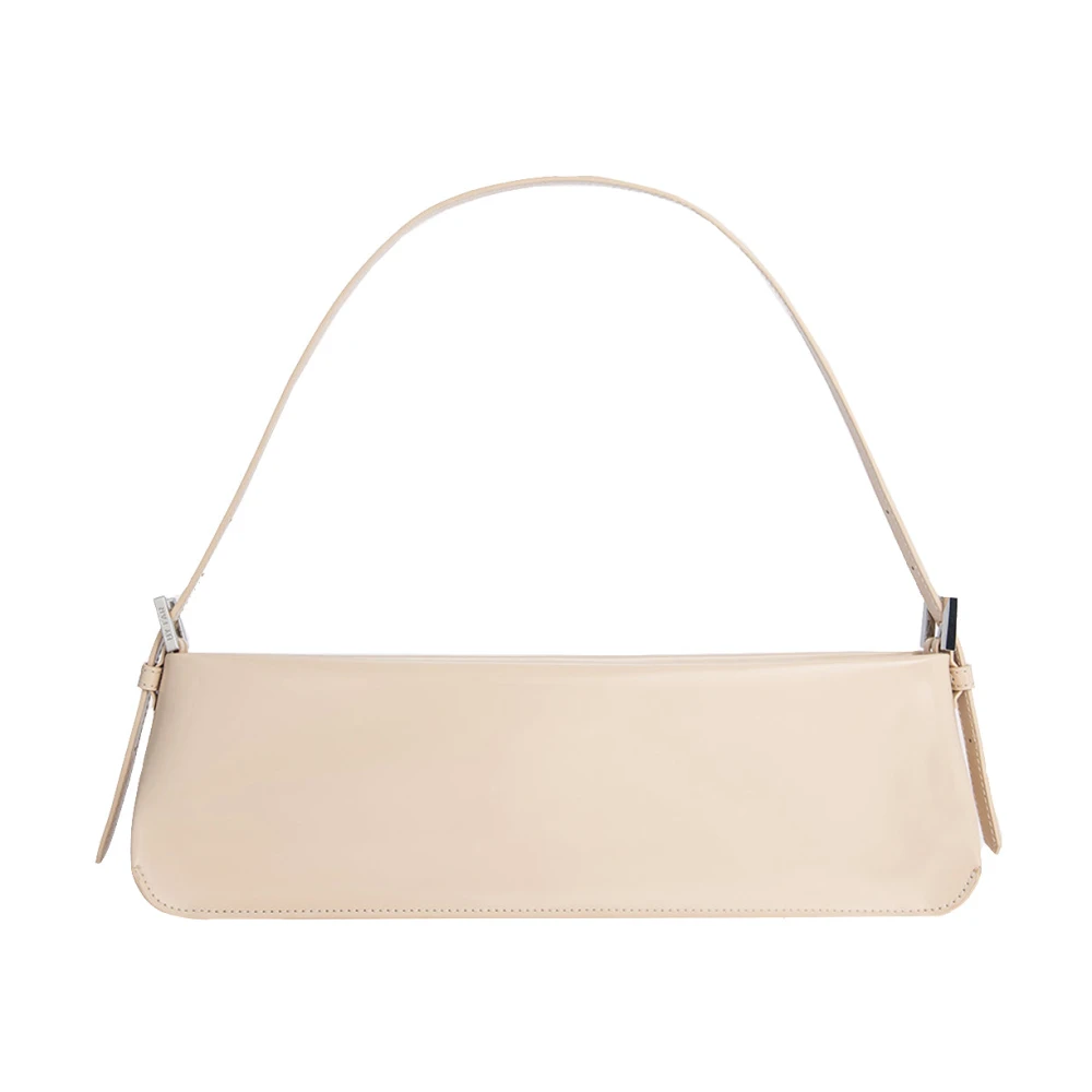 By Far Women's Beige Shoulder Bags, One Size, Long Semi-Patent Leather Bag