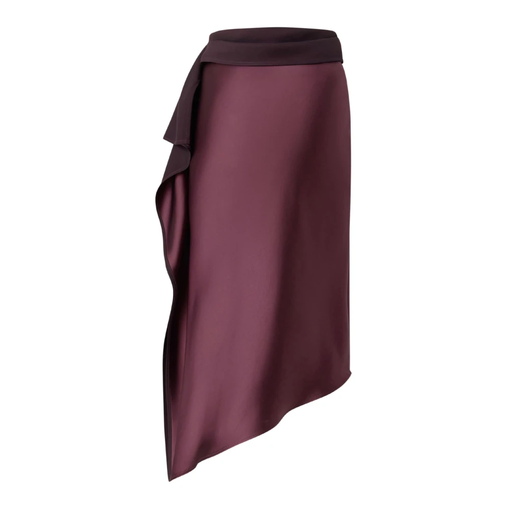 Pinko Women's Red Midi Skirts, M, Carambola Gonna Satin