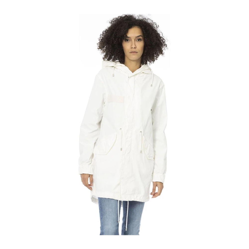 Mr&Mrs Italy Lange Parka Jas met Verstelbare Capuchon White Dames
